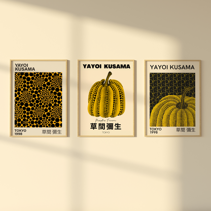 Yayoi Kusama 3 Posters 50x70cm