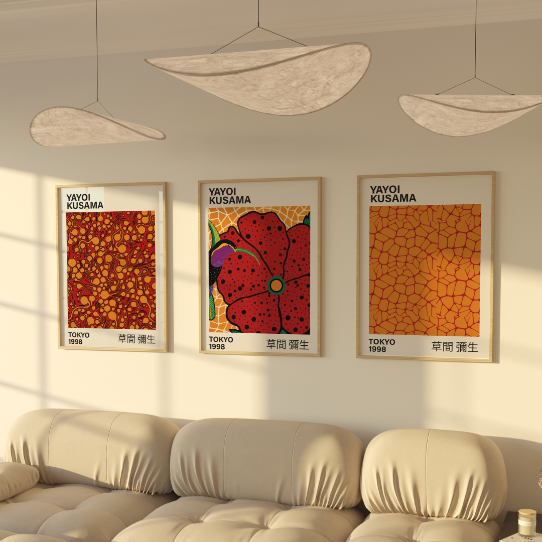 Yayoi Kusama 3 Posters 50x70cm