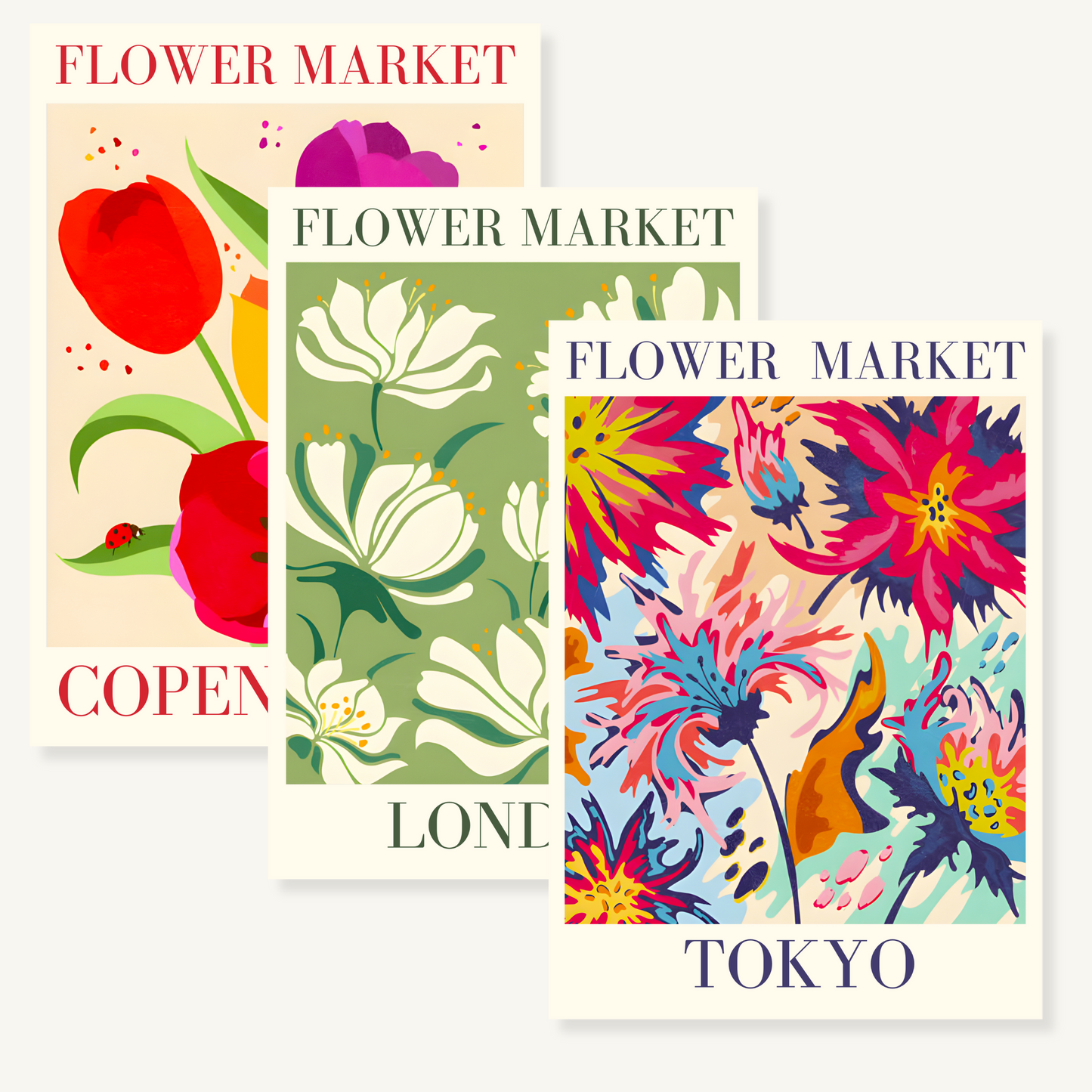 Flower Market 3 Affiches 50x70cm