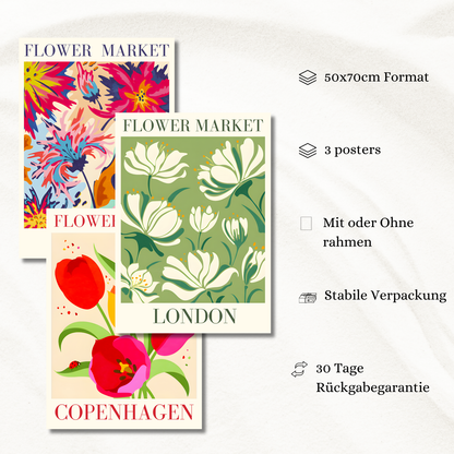 Flower Market 3 Affiches 50x70cm